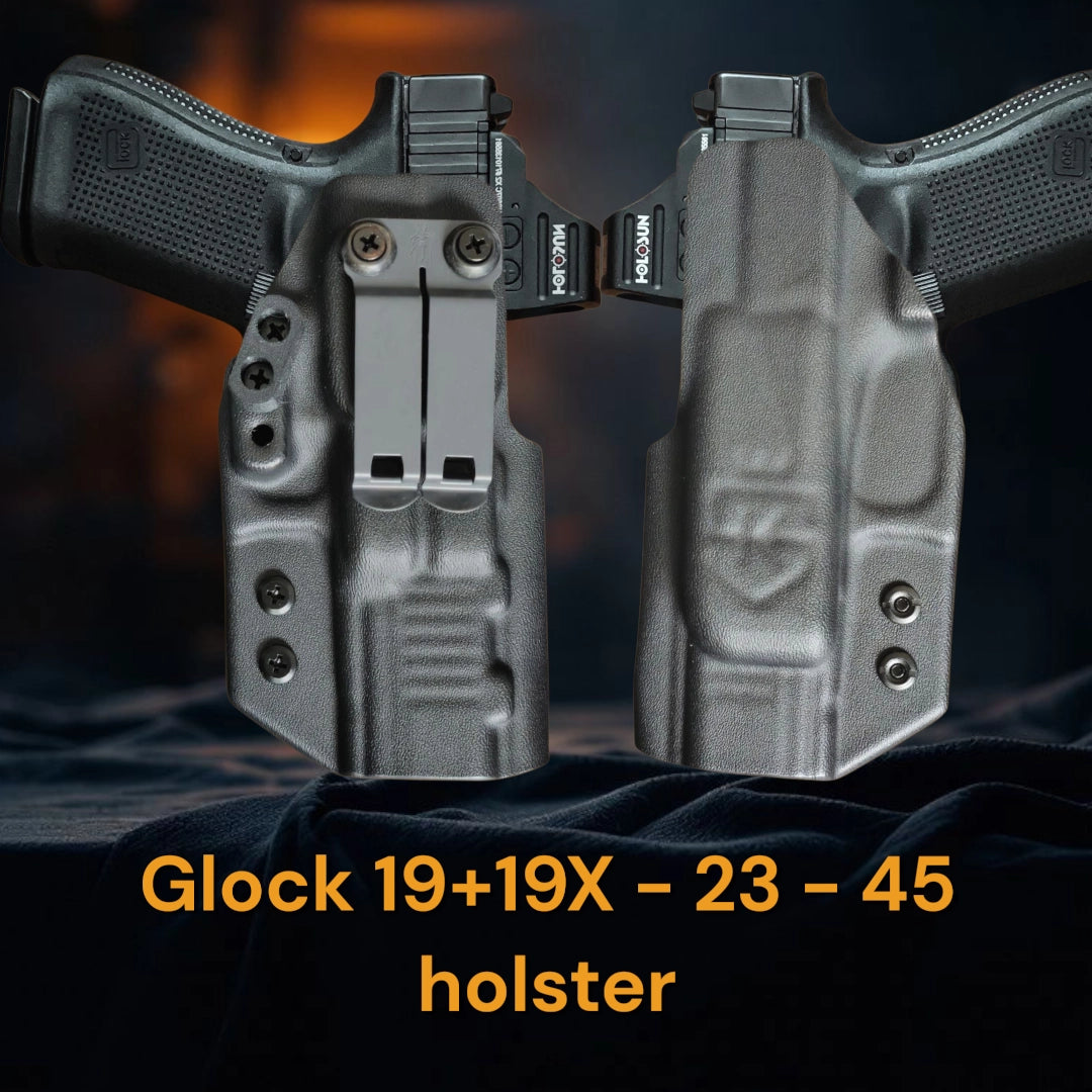 Glock 19+19X (& Glock 23 & 45) Gen 3, 4 & 5 Holster – StealthKydex Próta AIWB/IWB Kydex | Fit to Conceal – Built to Perform