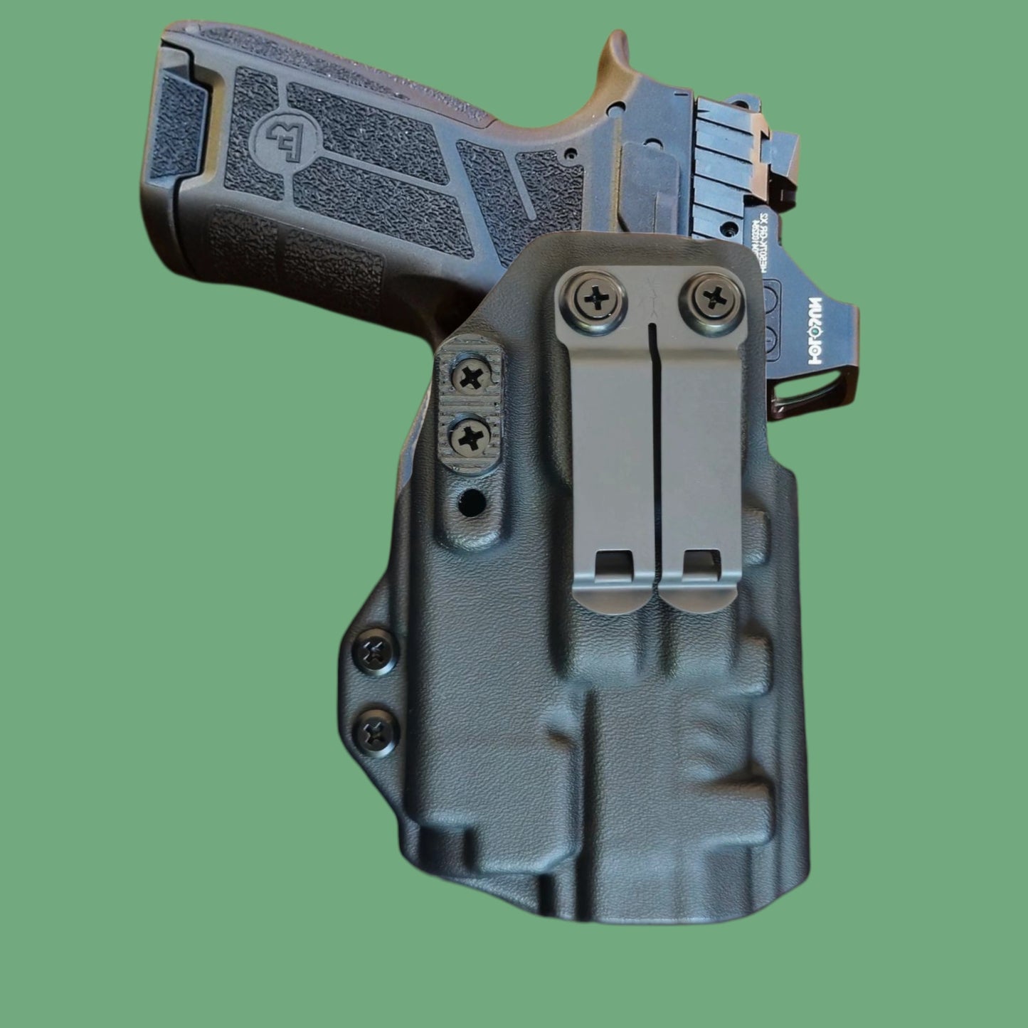 CZ P09c + Nitecore NPL25GL Lightbearing Holster – StealthKydex Próta AIWB/IWB Kydex | Fit to Conceal – Built to Perform