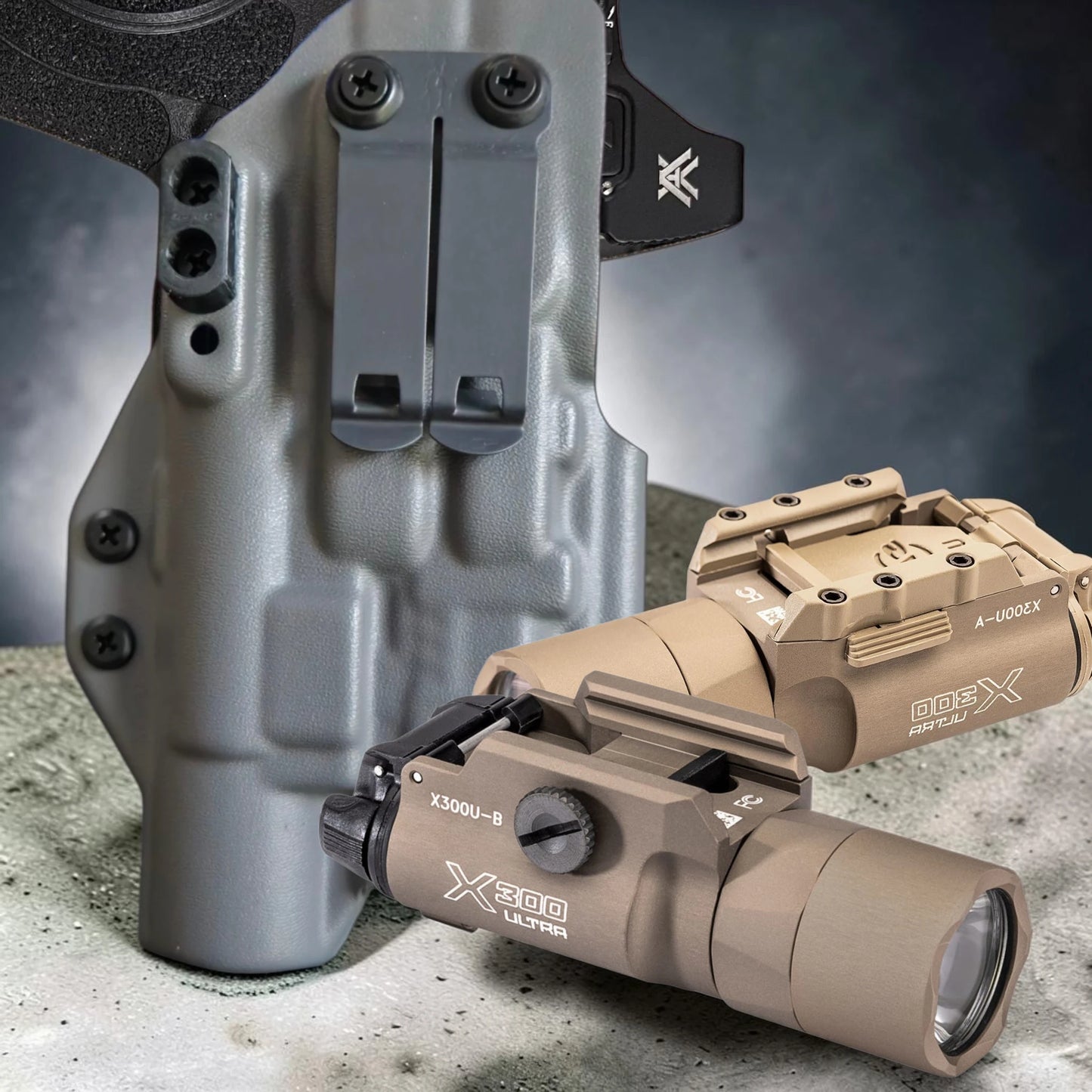 Surefire X300A/U Light - StealthKydex Próta™ AIWB/IWB Kydex Holster Range