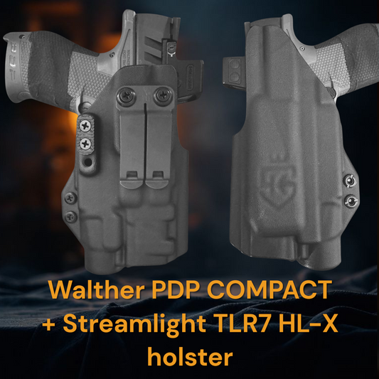 Walther PDP Compact + Streamlight TLR7 HL-X Holster - StealthKydex Próta AIWB/IWB Kydex  | Fit to Conceal – Built to Perform