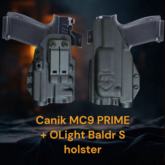 CANIK Mete MC9 PRIME + OLight Baldr S Holster – StealthKydex Prota AIWB/IWB Kydex | Fit to Conceal – Built to Perform