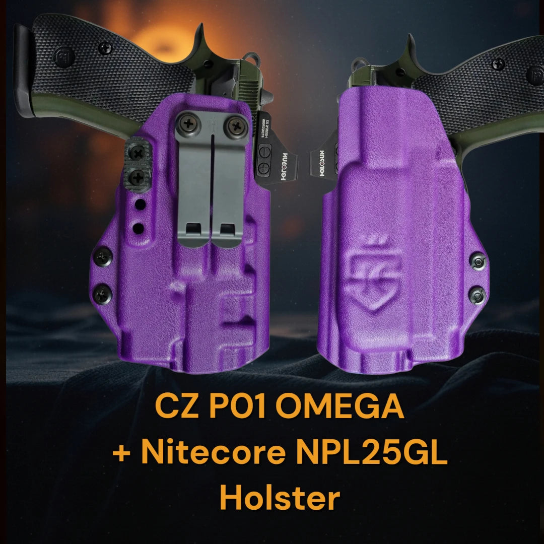 CZ75 P01 OMEGA + Nitecore NPL25GL – StealthKydex Holster Próta AIWB/IWB