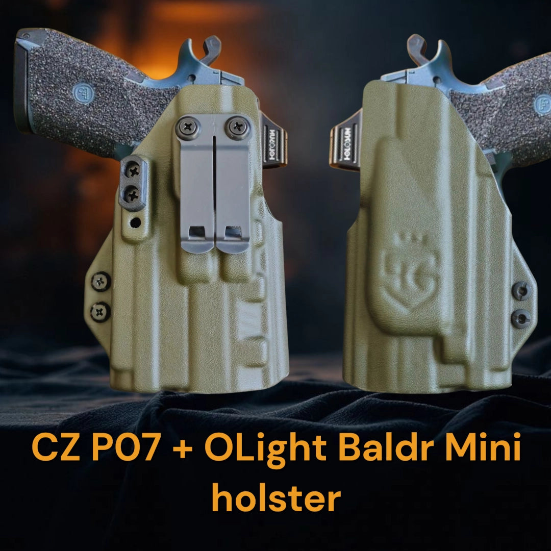 CZ P07 + Olight Baldr Mini Lightbearing holster – StealthKydex Holster Próta AIWB/IWB Kydex  | Fit to Conceal – Built to Perform