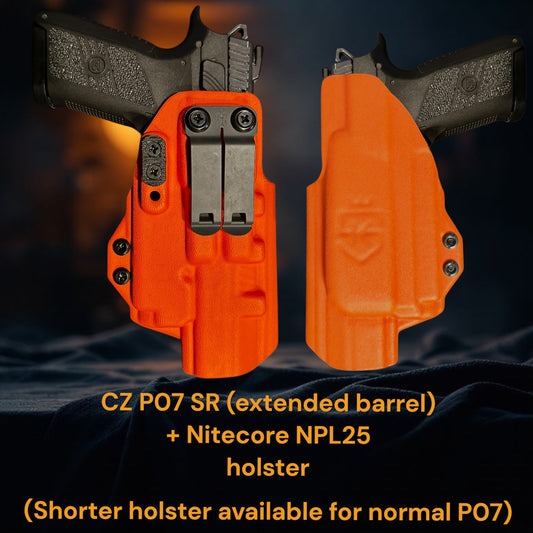 CZ P07 + Nitecore NPL25 Lightbearing holster – StealthKydex Holster Próta