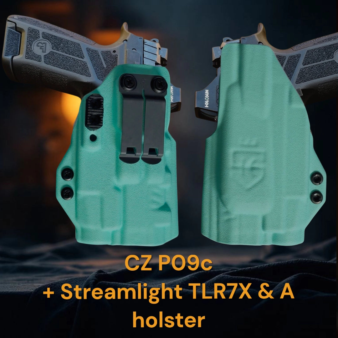 CZ P09c with Streamlight TLR7 StealthKydex Próta kydex holster, Streamlight TLR7 kydex holster, TLR7 kydex holster, best EDC TLR7  kydex holster, best kydex holster for TLR7X 