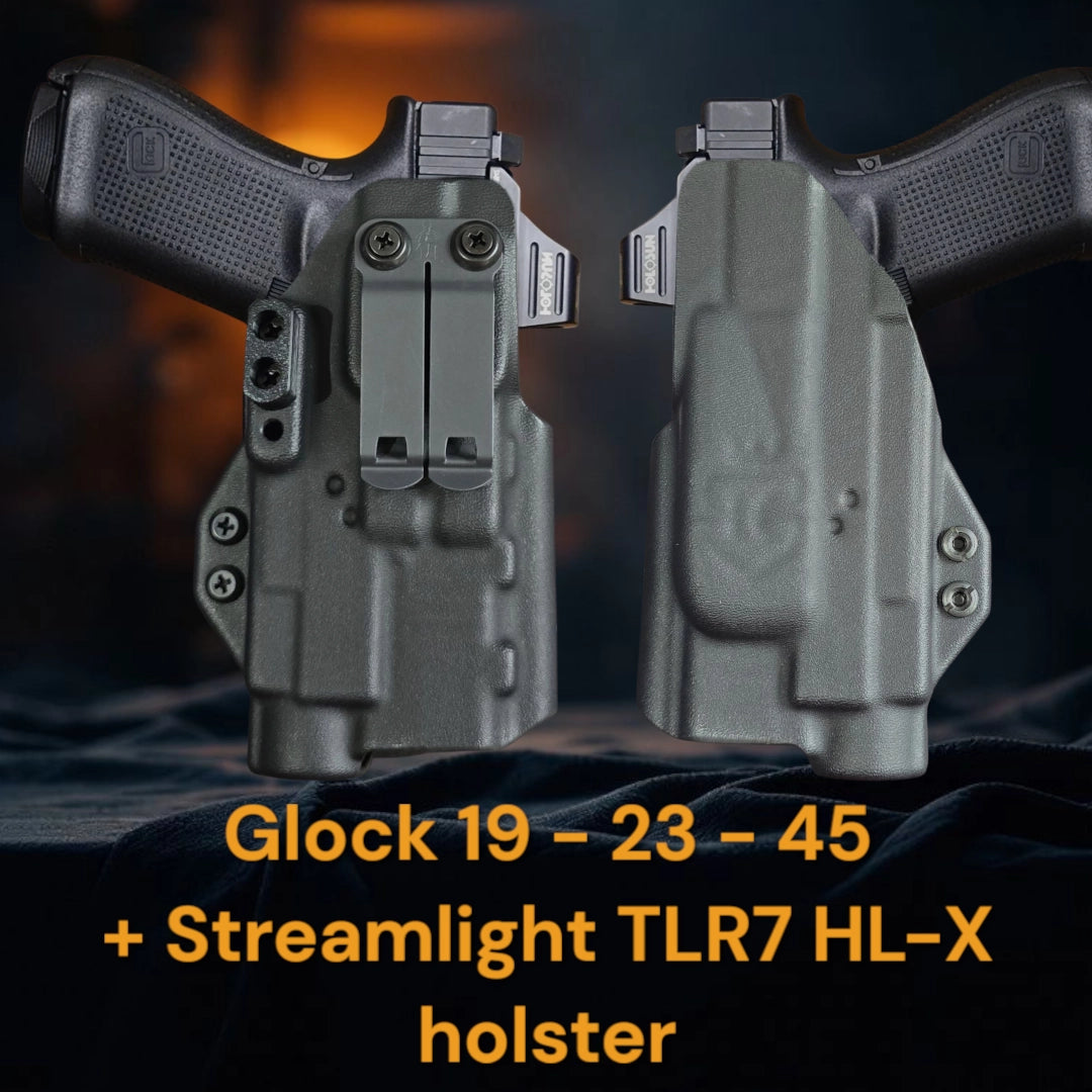 Glock 19 - 23 - 45 + Streamlight TLR7 HL-X Lightbearing Holster – StealthKydex Próta AIWB/IWB Kydex | Fit to Conceal – Built to Perform