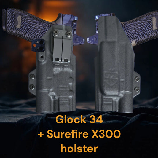 Glock 34 + Surefire X300 – StealthKydex Próta AIWB/IWB Kydex | Fit to Conceal – Built to Perform
