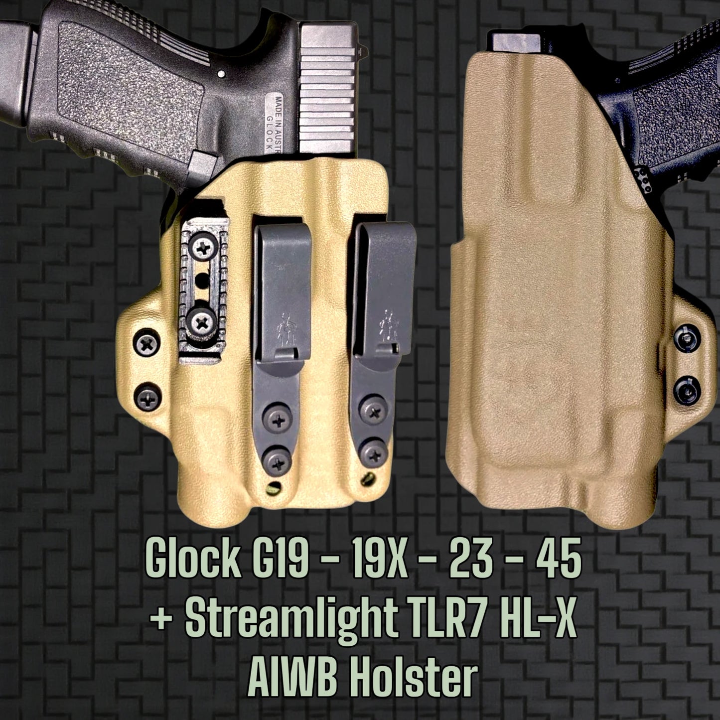 Glock 19 + Streamlight TLR7 HL-X StealthKydex AIGIS holster 