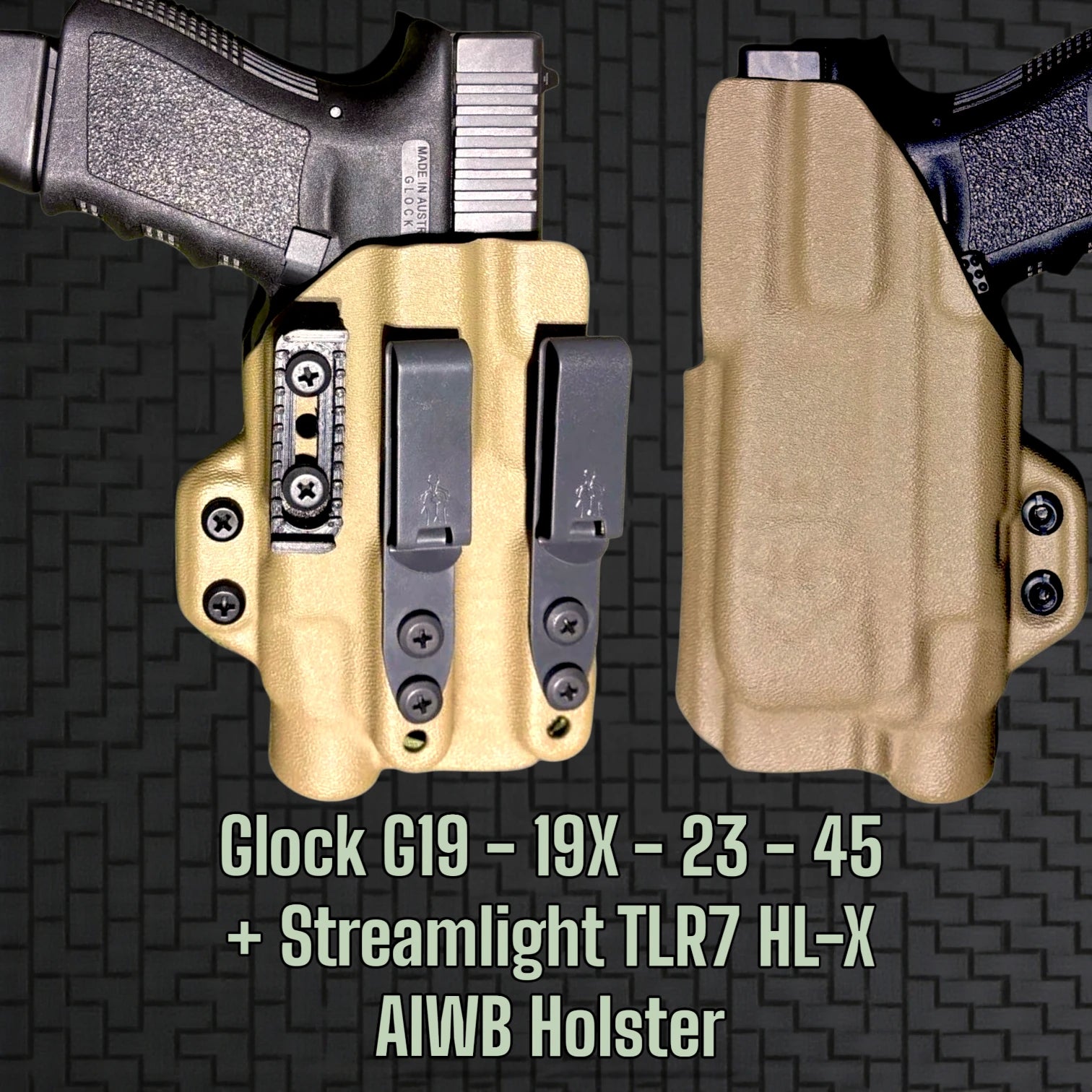 Glock 19 + Streamlight TLR7 HL-X StealthKydex AIGIS holster 