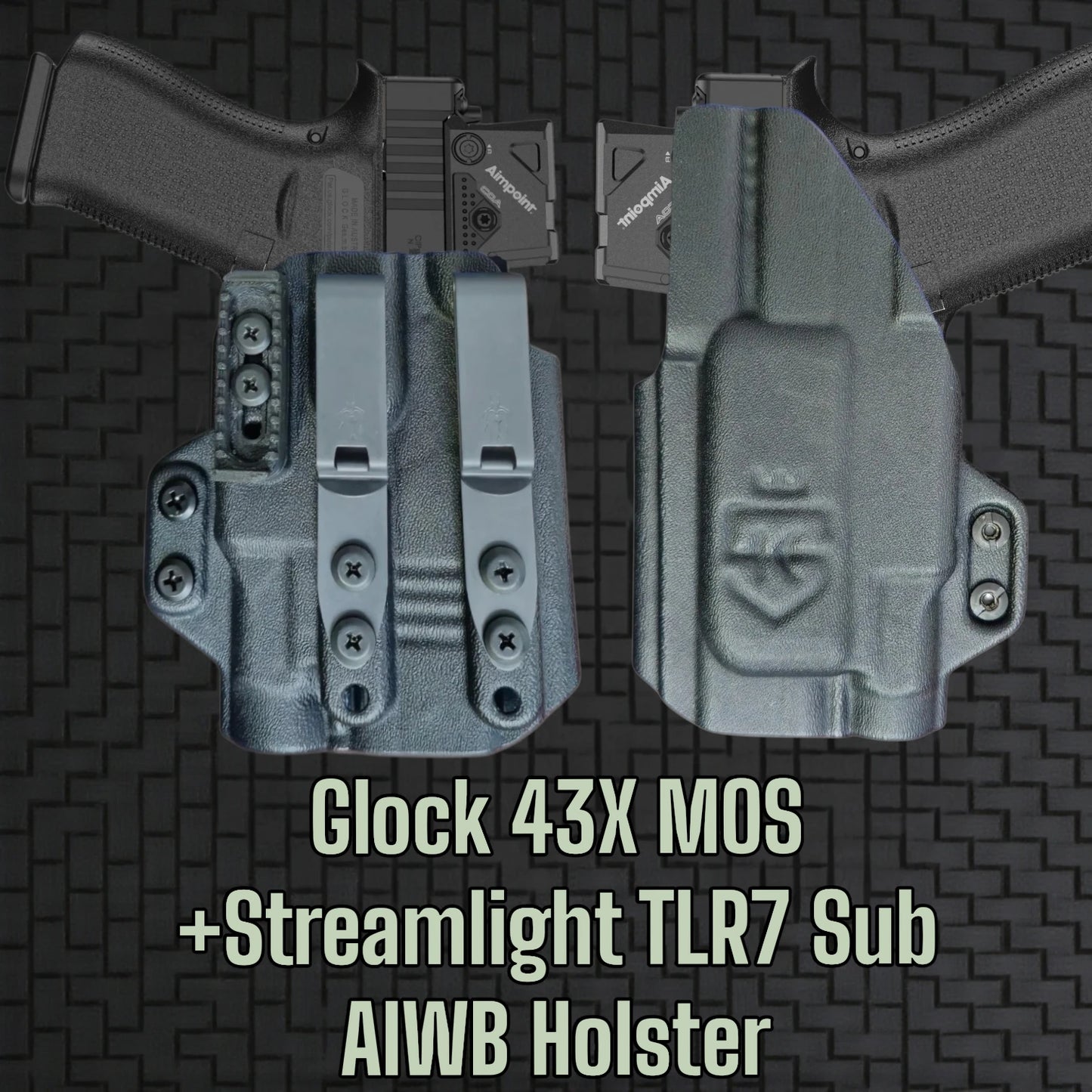 Glock 43X + STREAMLIGHT TLR7 SUB - STEALTHKYDEX AIGIS AIWB Holster Range