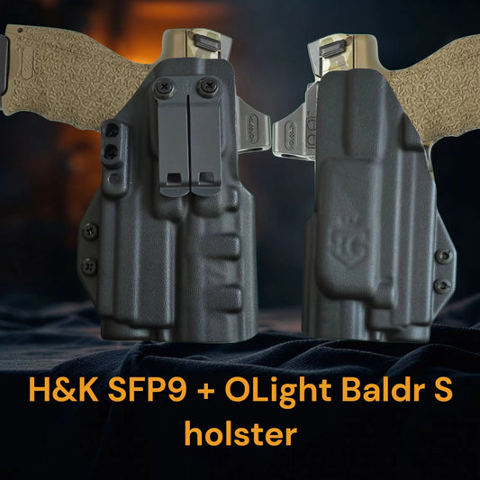 OLight Baldr S - H&K SFP9 Lightbearing Holster - StealthKydex Próta AIWB/IWB Kydex  | Fit to Conceal – Built to Perform