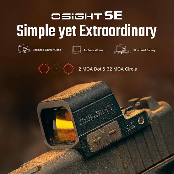 Osight SE 6 MOA Enclosed Green Dot Sight – RMSc Footprint, Side-Loading Battery, 27.5 g