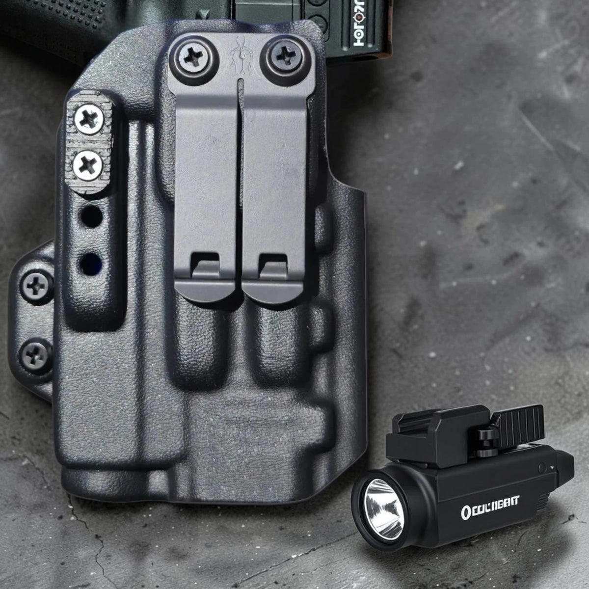 Olight Baldr S kydex holster by StealthKydex, OLight Baldr S holster 