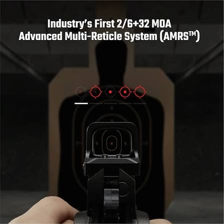 Osight XE AMRS Enclosed Red Dot Sight – 2/6+32 MOA Multi-Reticle, Side-Loading Battery, RMR Footprint, Collapsible Backup Sight