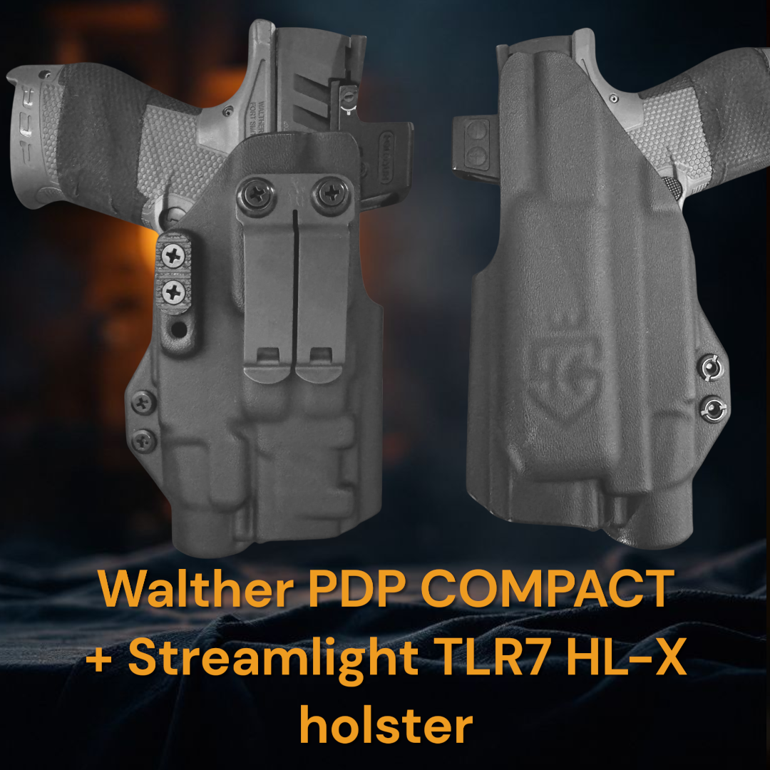 Walther PDP COMPACT with Streamlight TLR7 HL-X StealthKydex Próta kydex holster