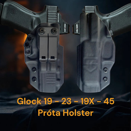 Glock 19+19X (& Glock 23 & 45) Gen 3, 4 & 5 Holster – StealthKydex Próta AIWB/IWB Kydex | Fit to Conceal – Built to Perform