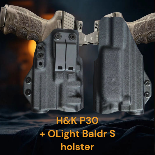 OLight Baldr S - H&K P30 Lightbearing Holster - StealthKydex Próta AIWB/IWB Kydex  | Fit to Conceal – Built to Perform